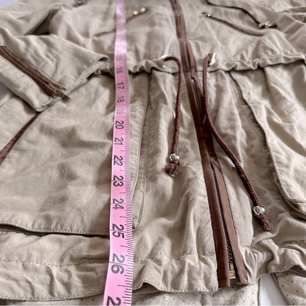 Zara Utility Military Equestrian Jacket Tan Size Small - Picture 12 of 15